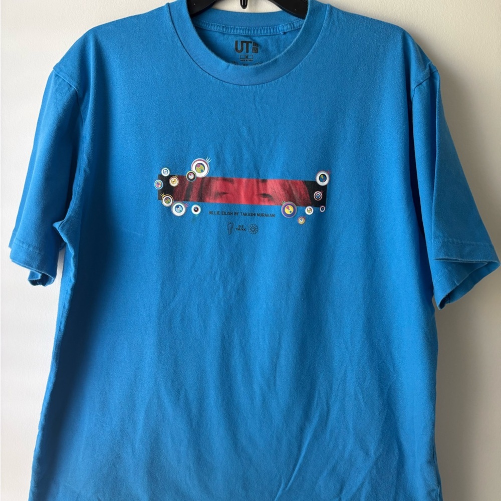 Uniqlo Bright Blue Graphic Logo Tee